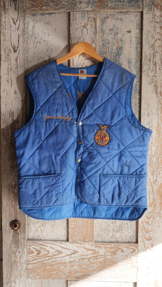 1970s FFA Quilted Vest | L