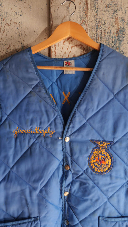 1970s FFA Quilted Vest | L