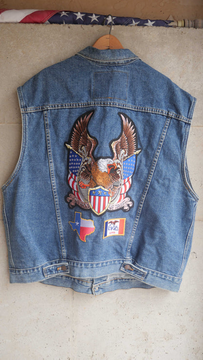1990s Harley Denim Vest | XL