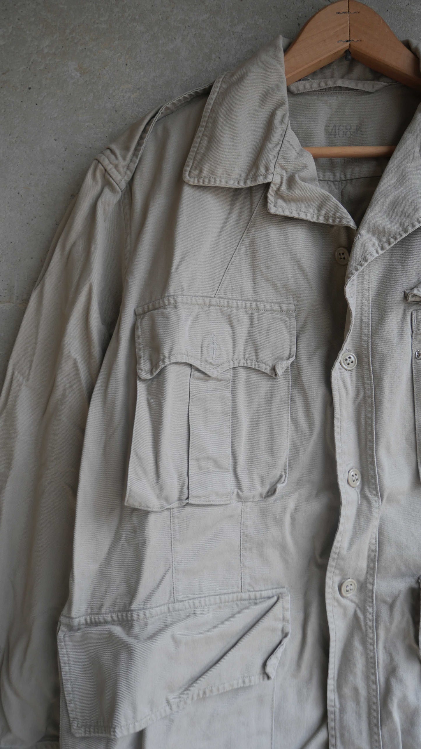 1970s Khaki Military Shirt | L