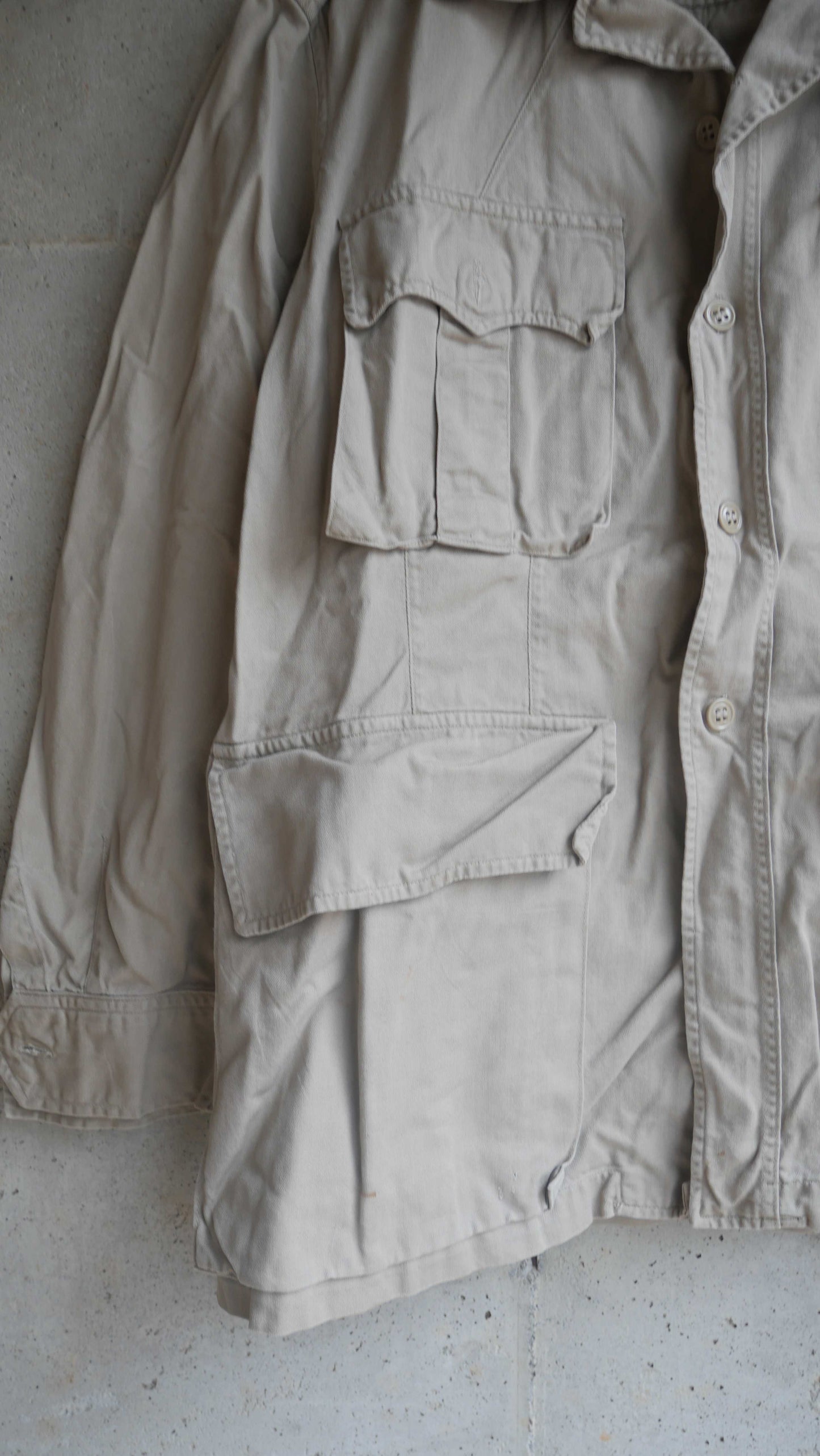 1970s Khaki Military Shirt | L