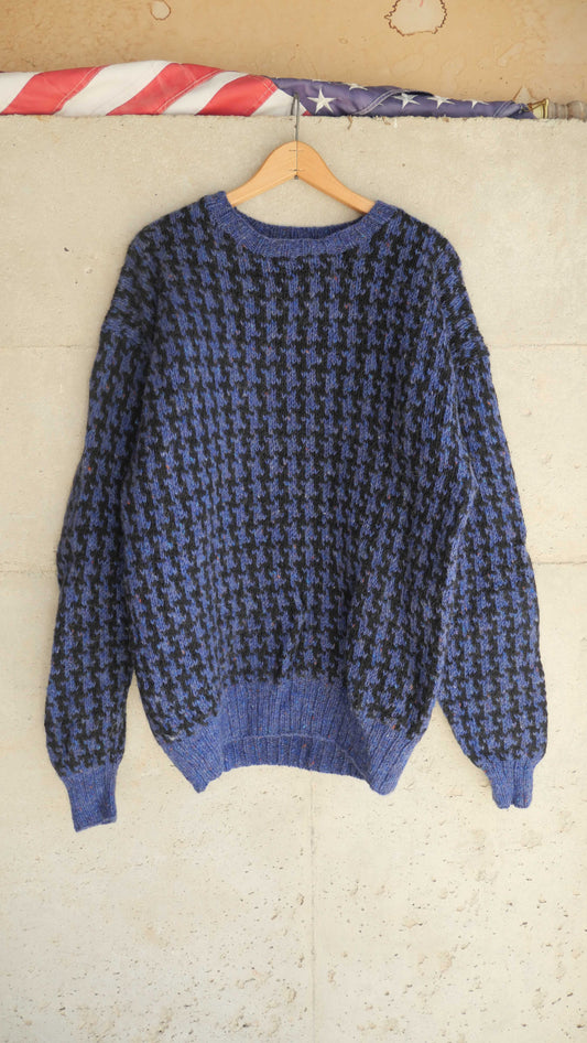 1990s Houndstooth Knit Sweater | L