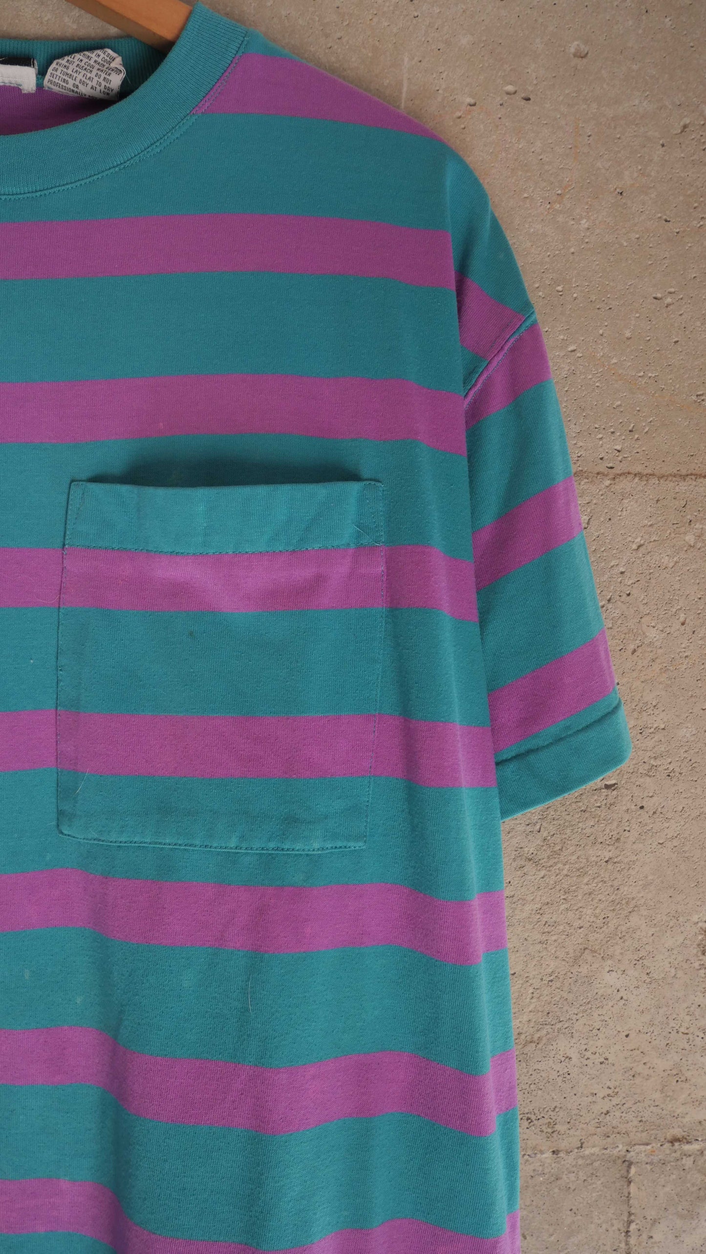 1990s Striped Pocket Tee | L