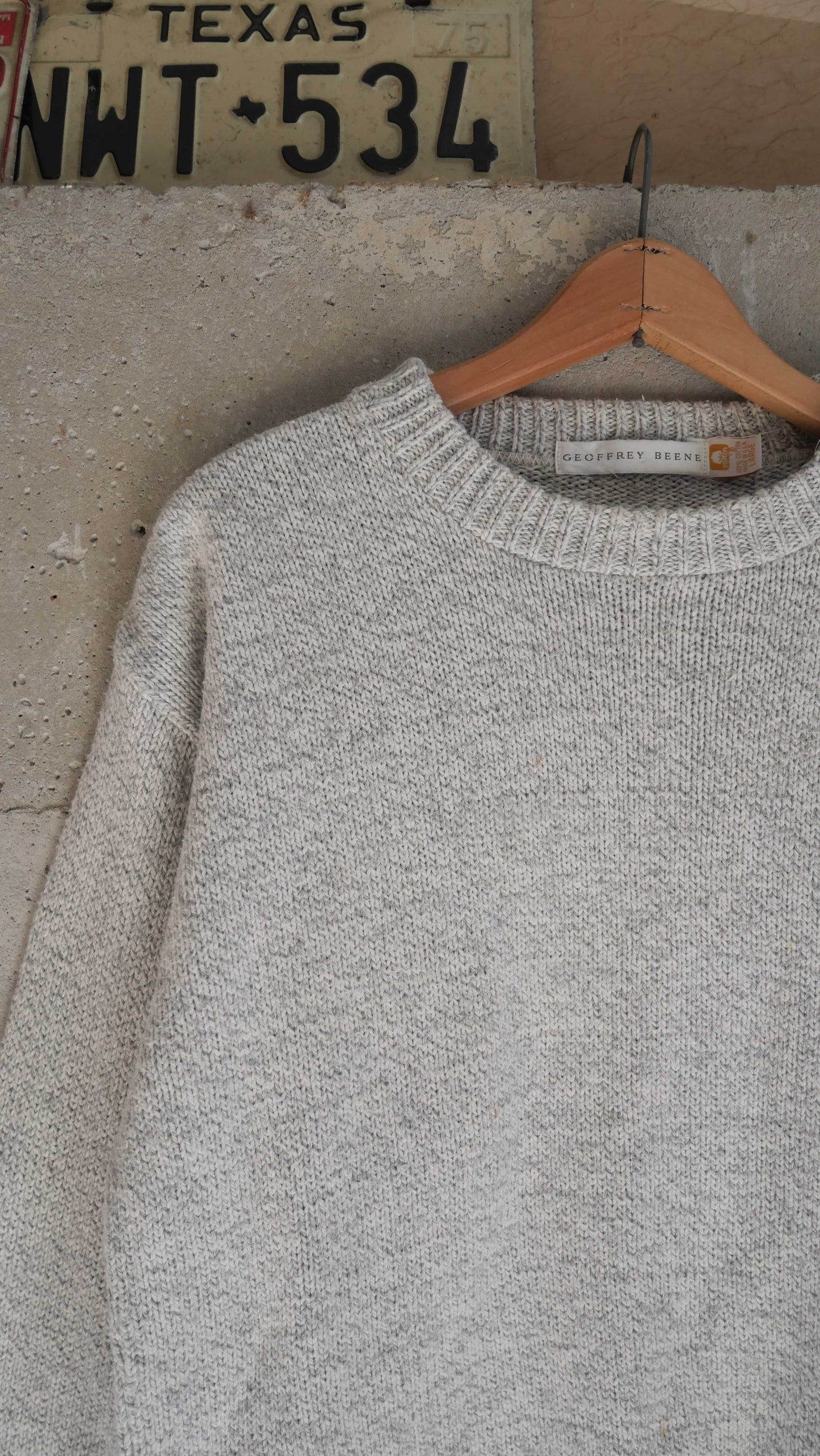 1990s Heather Gray Knit Sweater | L