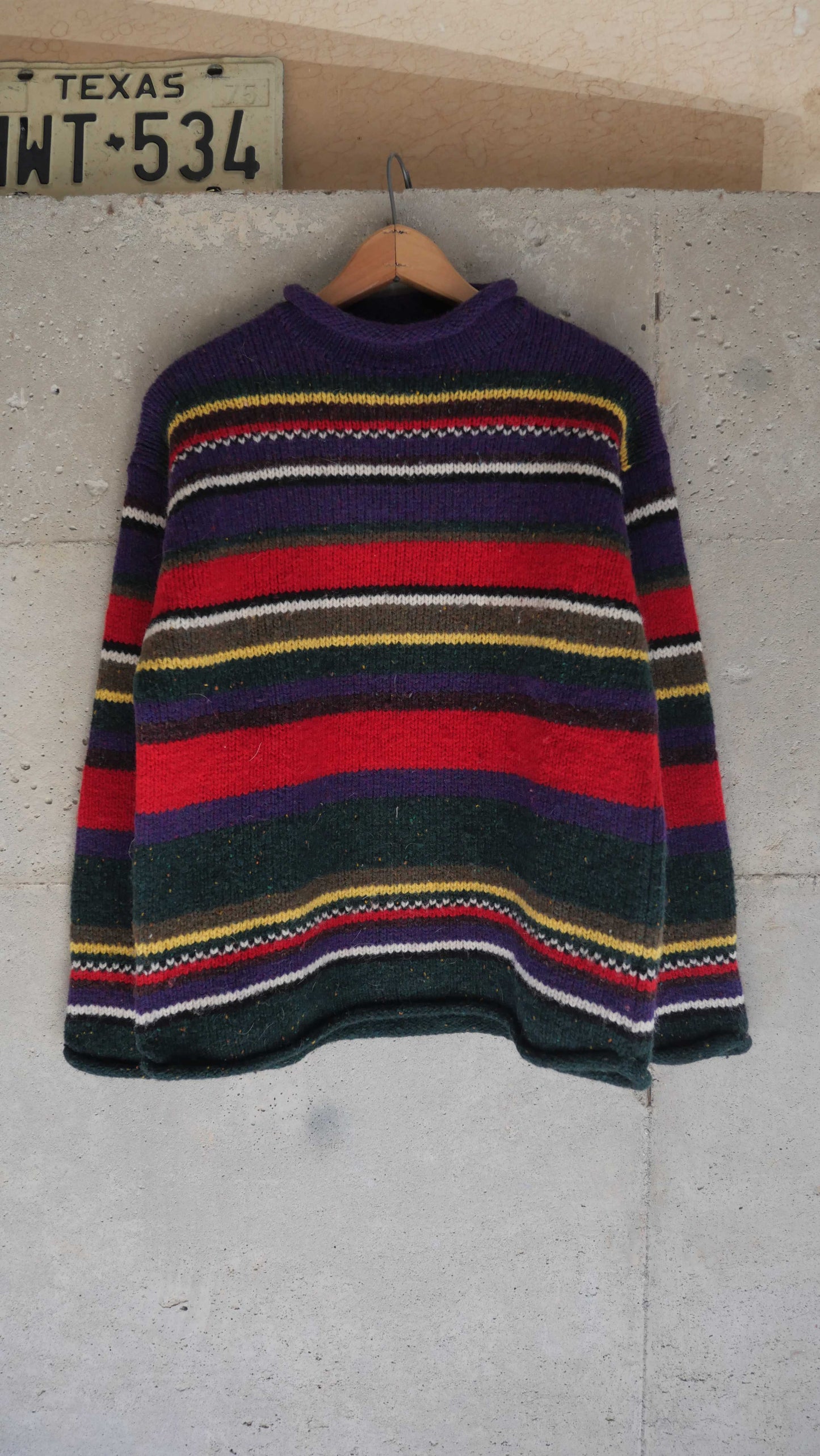 1990s Striped Mock Neck Sweater | M