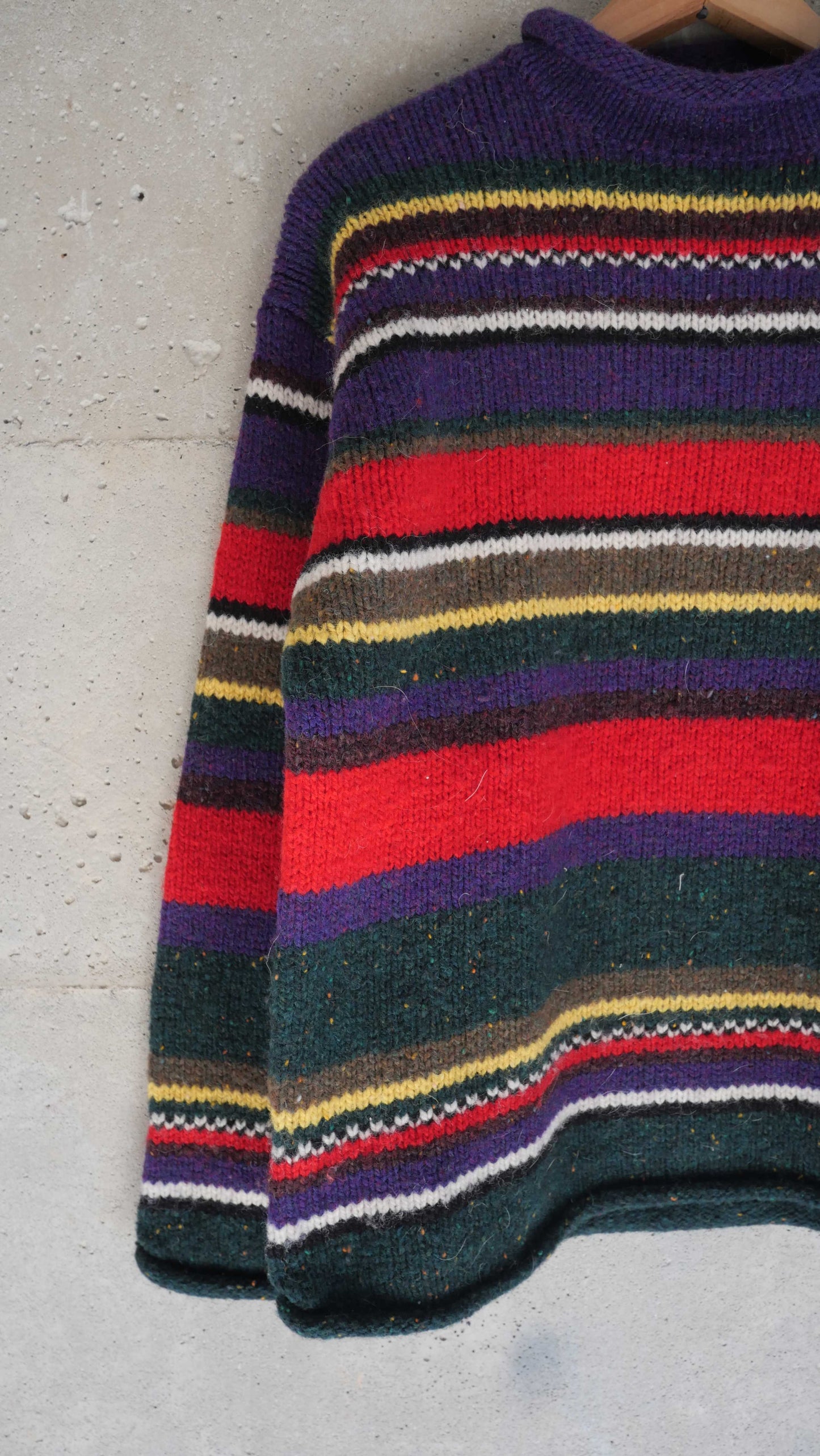 1990s Striped Mock Neck Sweater | M