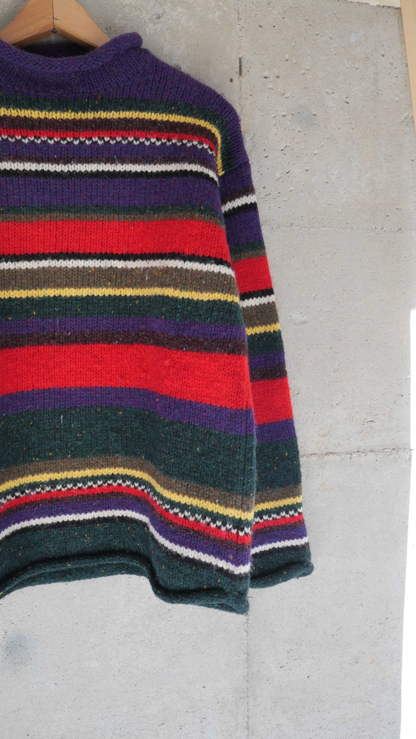 1990s Striped Mock Neck Sweater | M