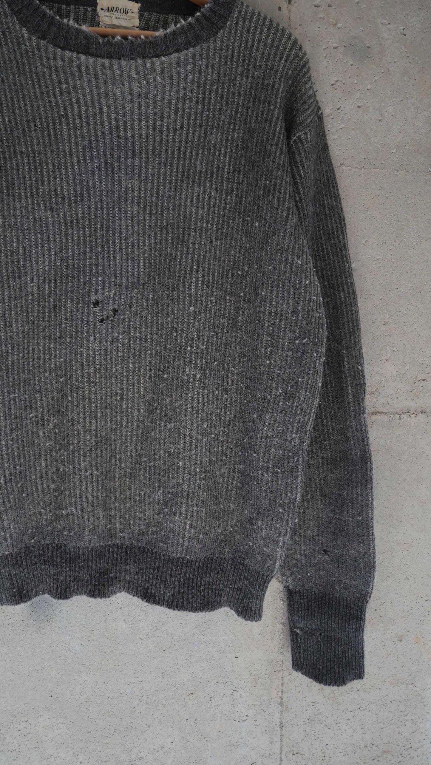 1960s Two Tone Knit Sweater | L