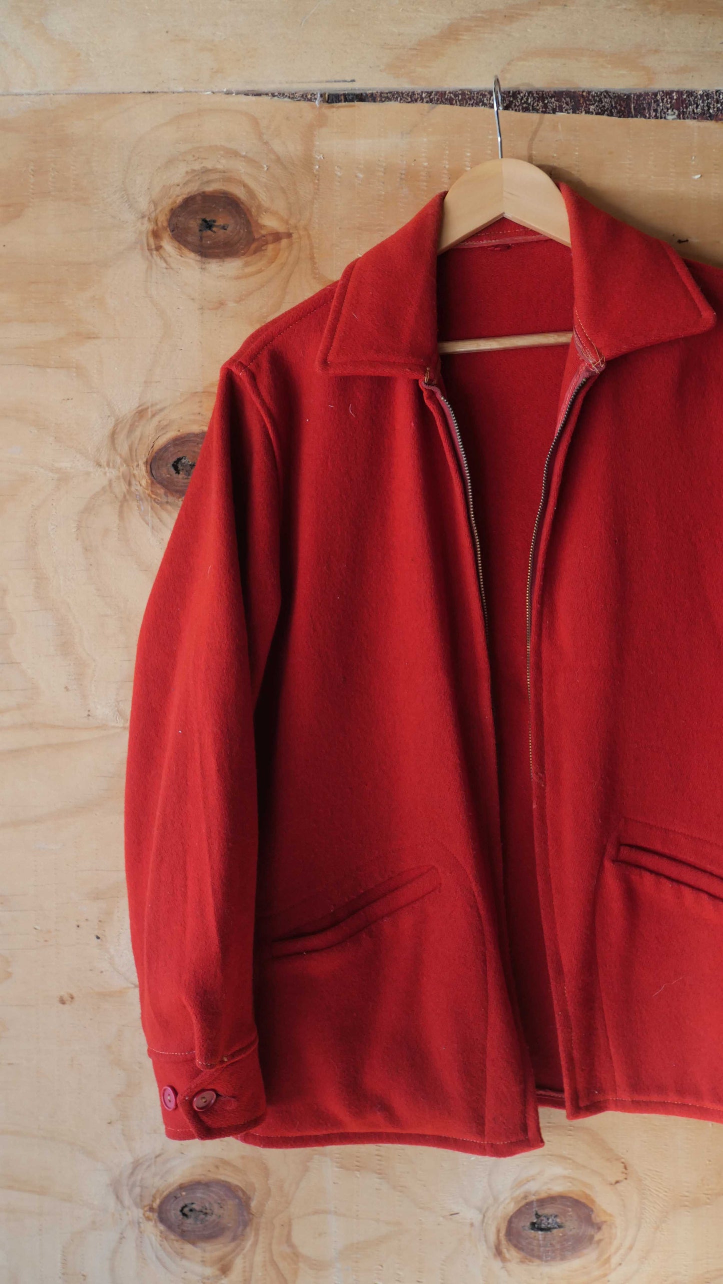 1960s Red Wool Coat | L