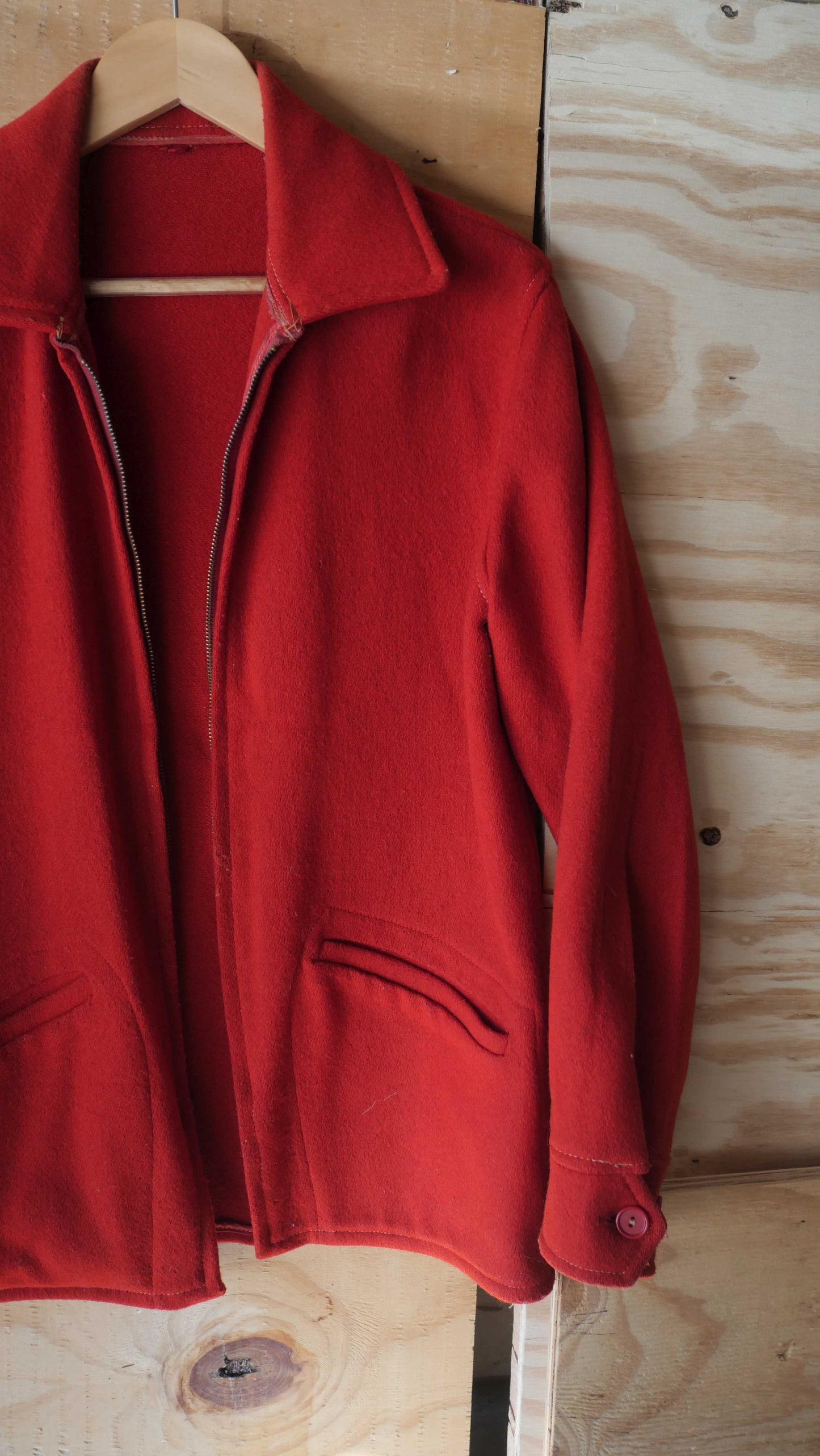 1960s Red Wool Coat | L