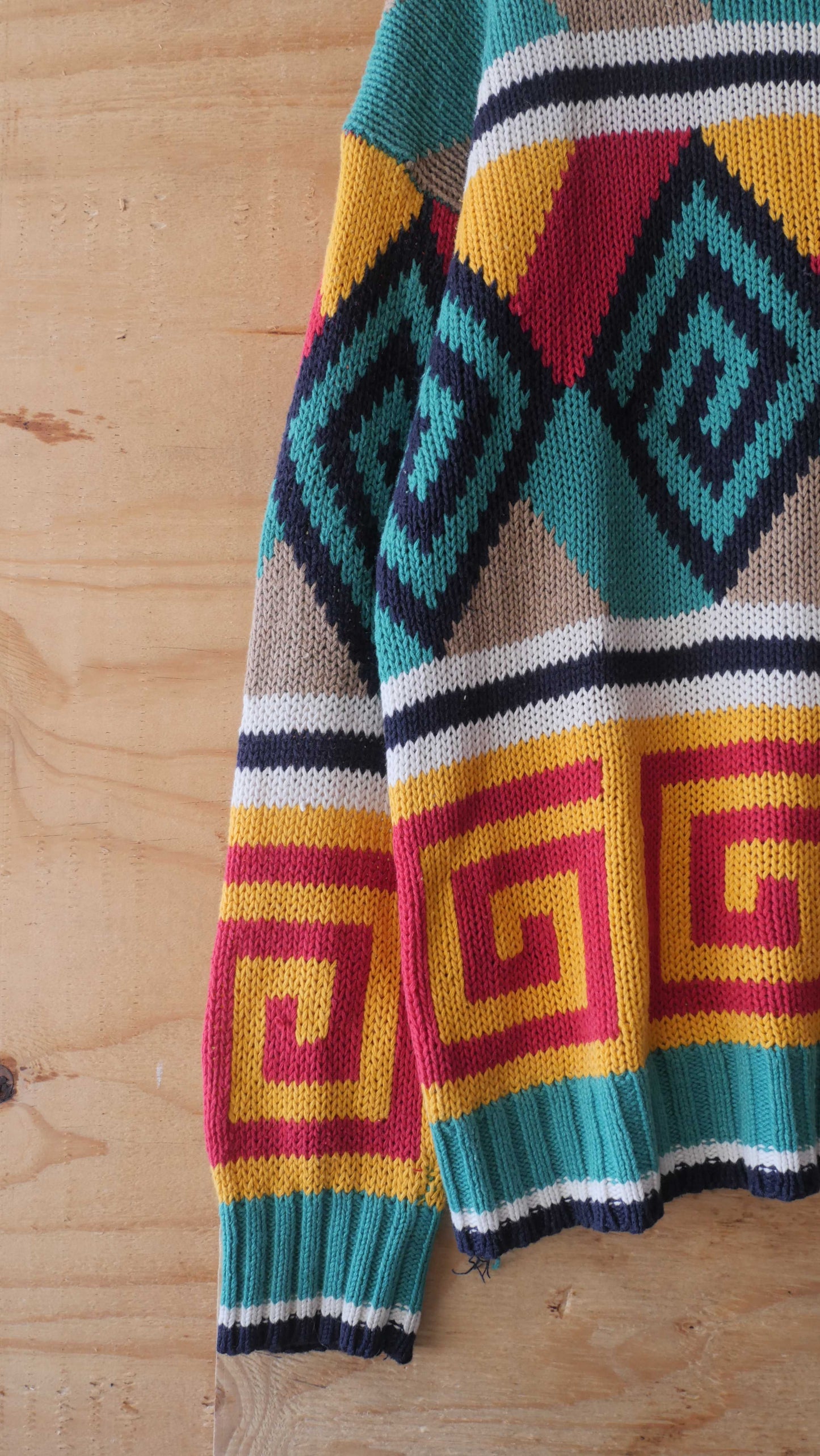 1980s Multicolor Knit Sweater | L