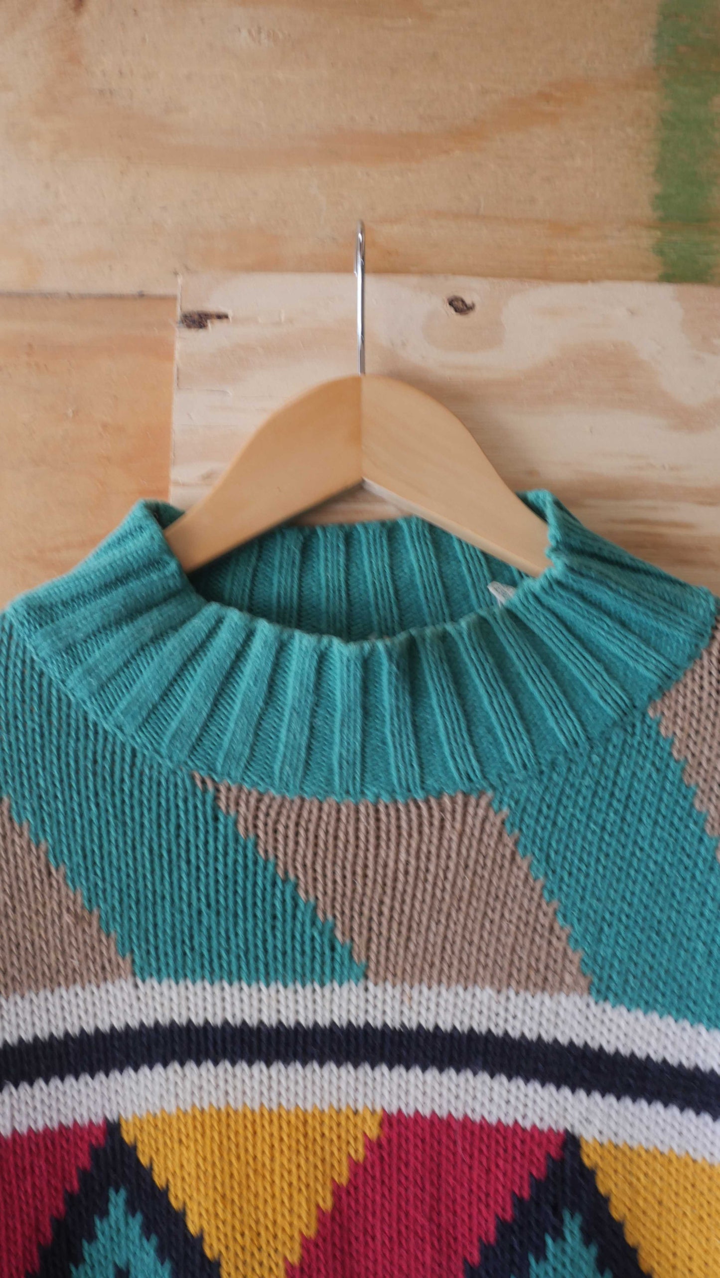 1980s Multicolor Knit Sweater | L