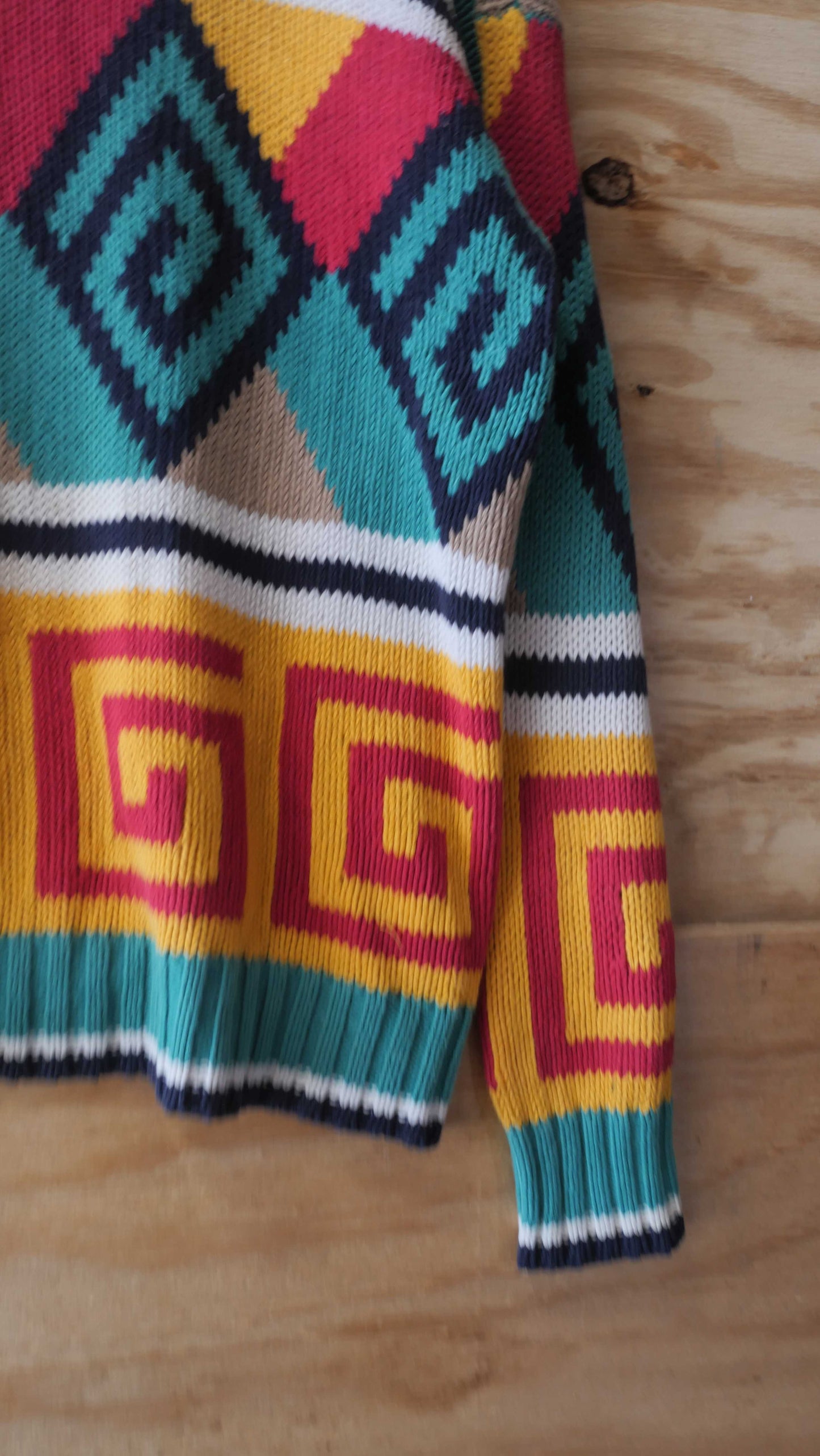 1980s Multicolor Knit Sweater | L