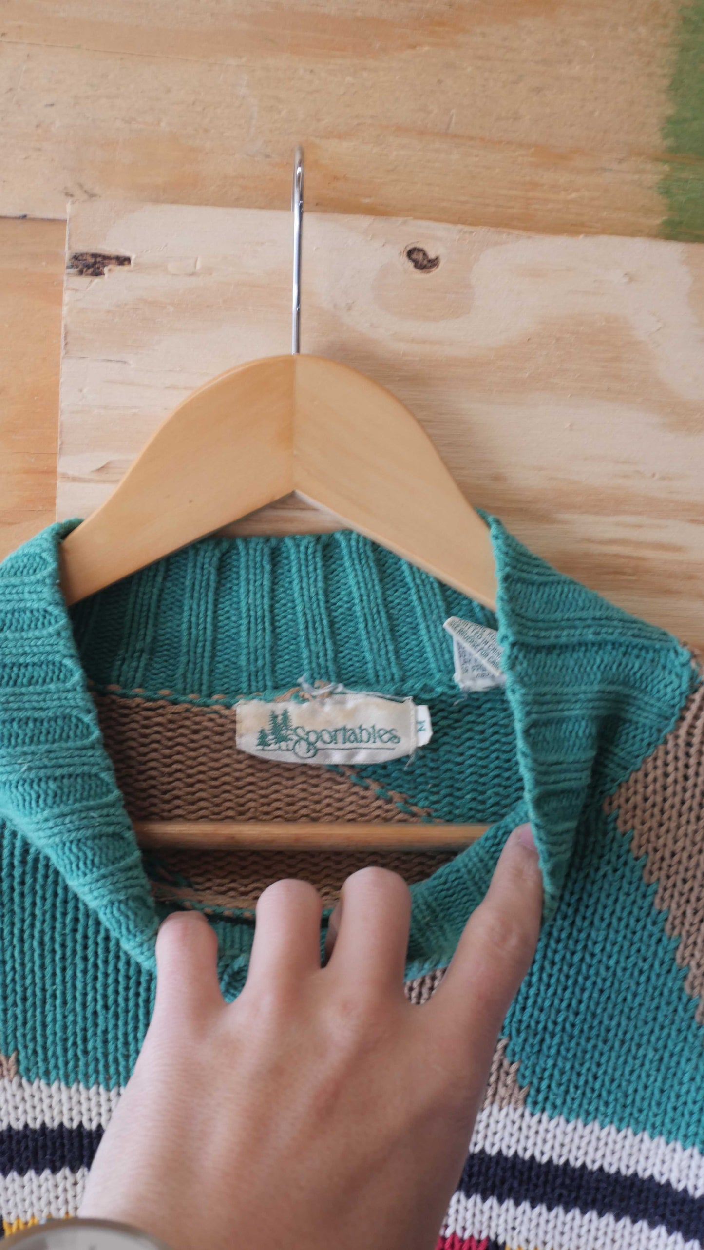 1980s Multicolor Knit Sweater | L