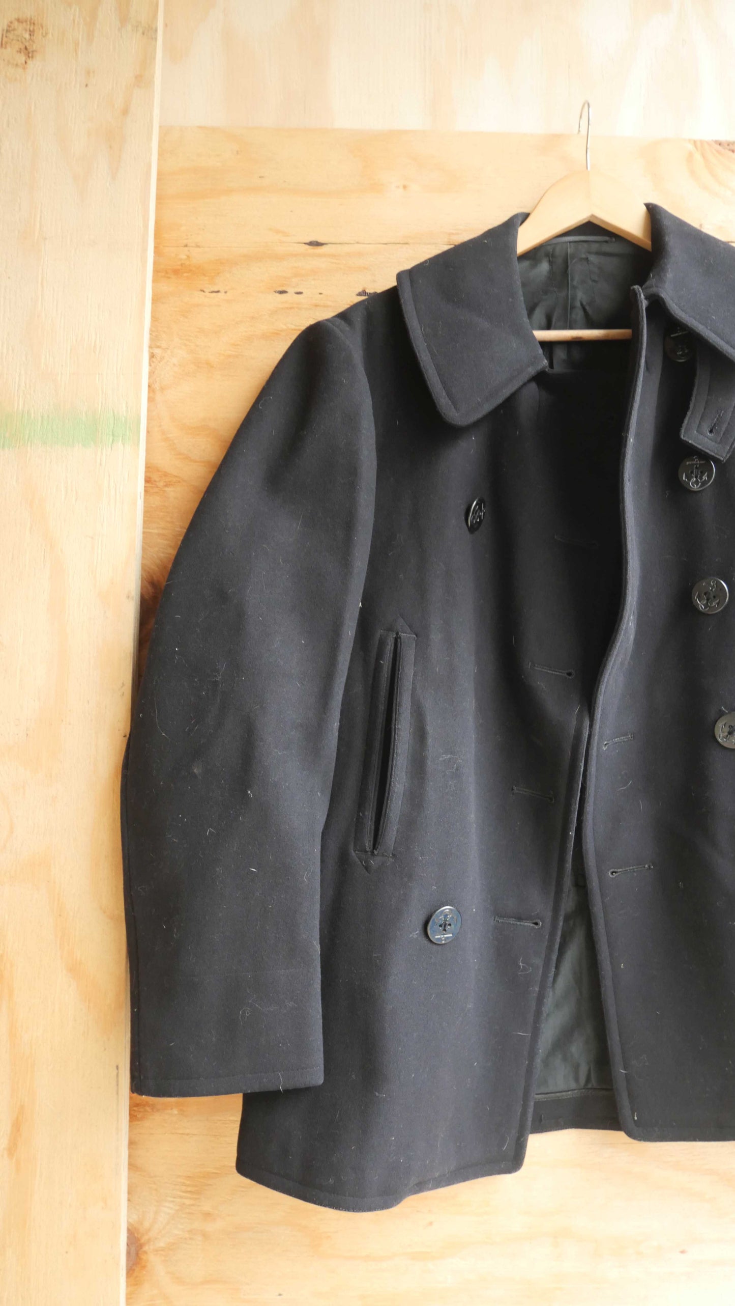 1960s Rounded Collar Naval Peacoat | M