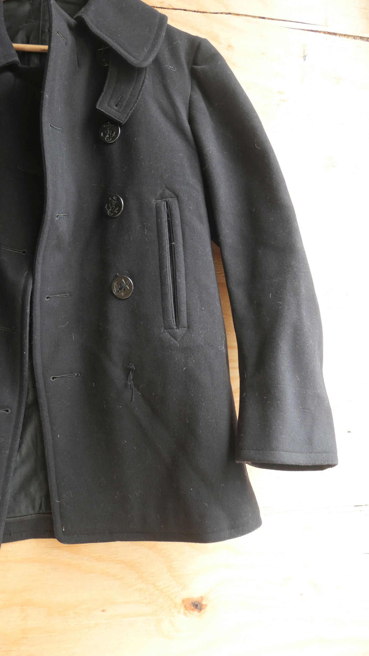 1960s Rounded Collar Naval Peacoat | M
