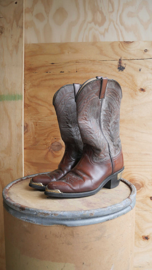1970s Metal Plated Cowboy Boots | 8.5