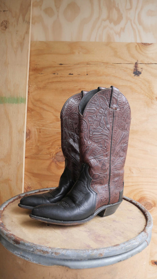 1980s Two Tone Cowboy Boots | 6.5