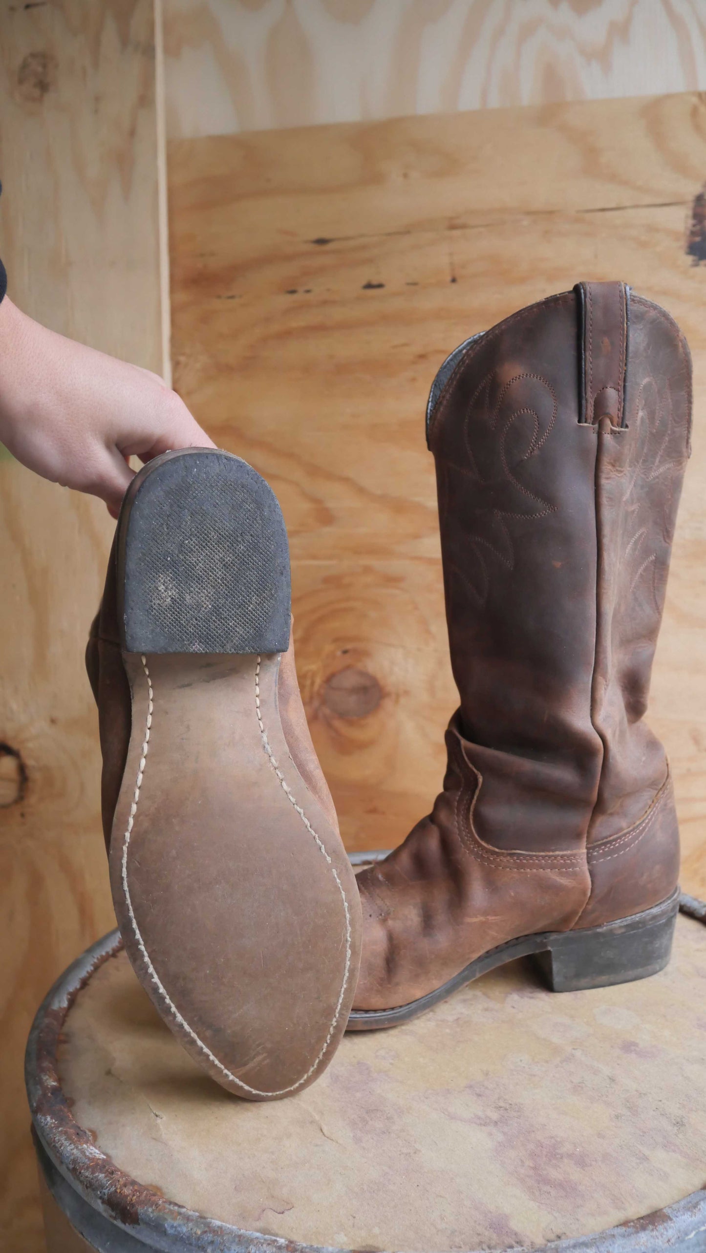 1980s Brown Cowboy Boots | 9.5