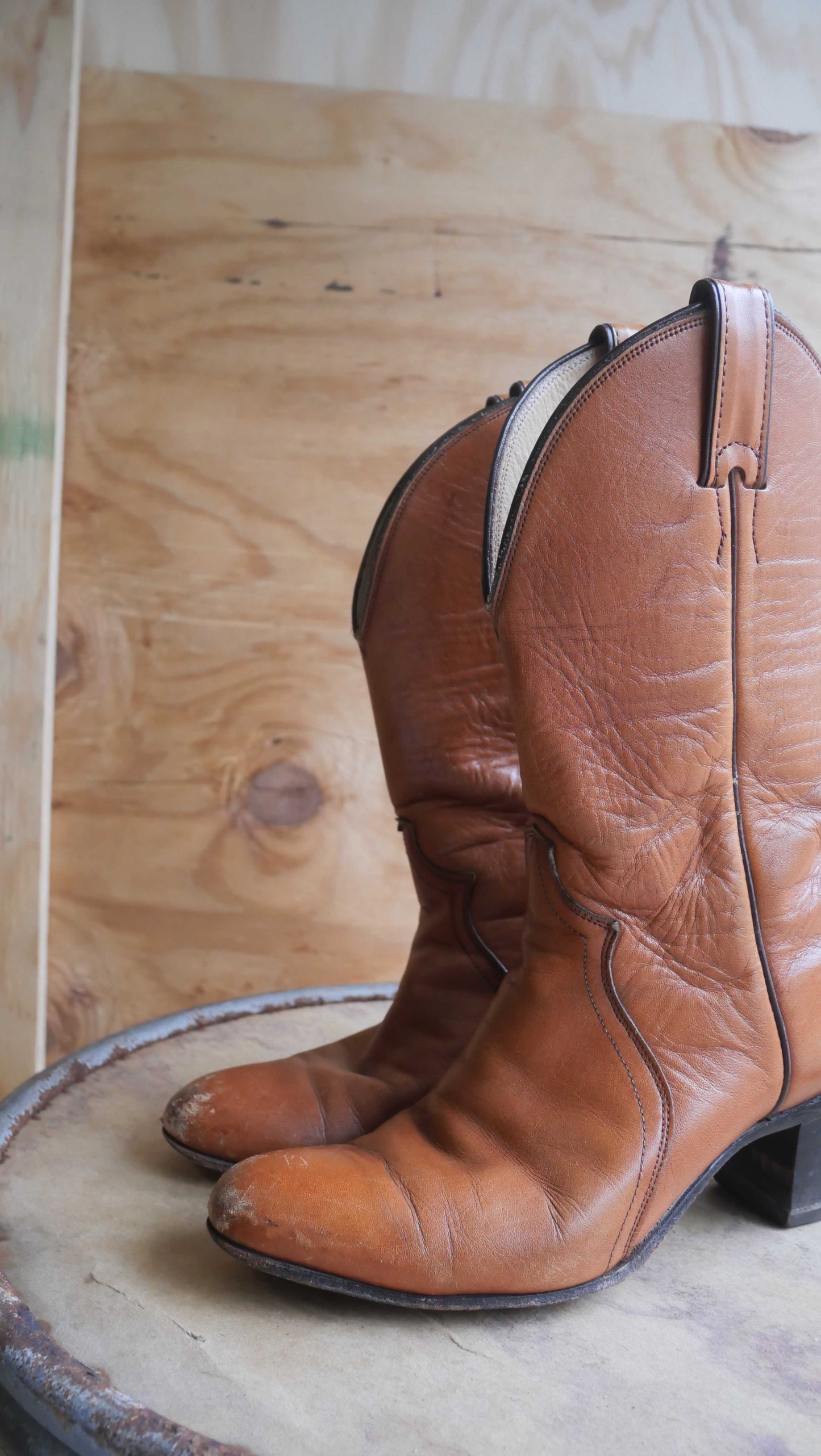 1980s Caramel Cowboy Boots | 7