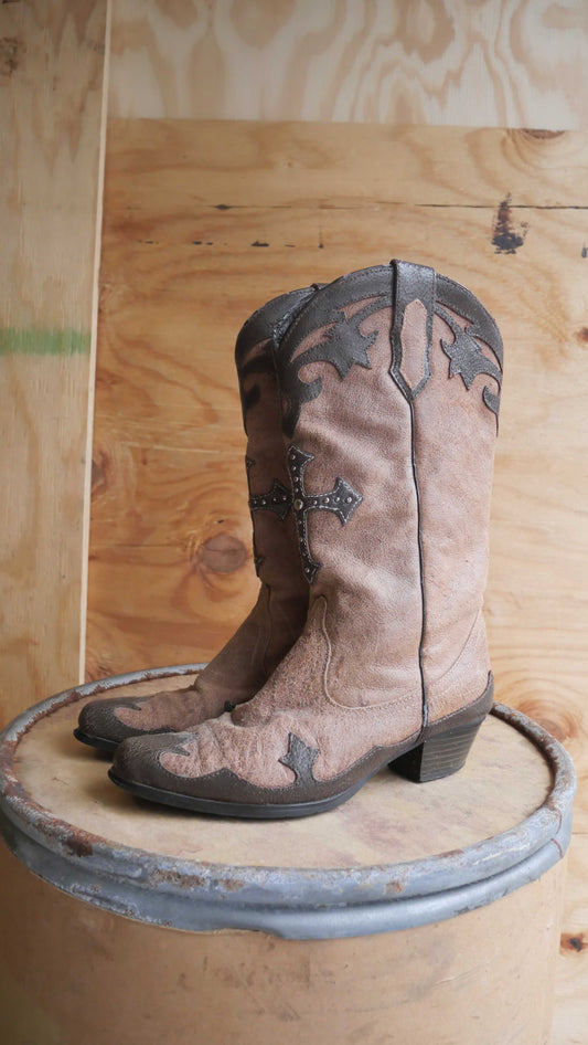 2000s Cross Cowboy Boots | 7.5