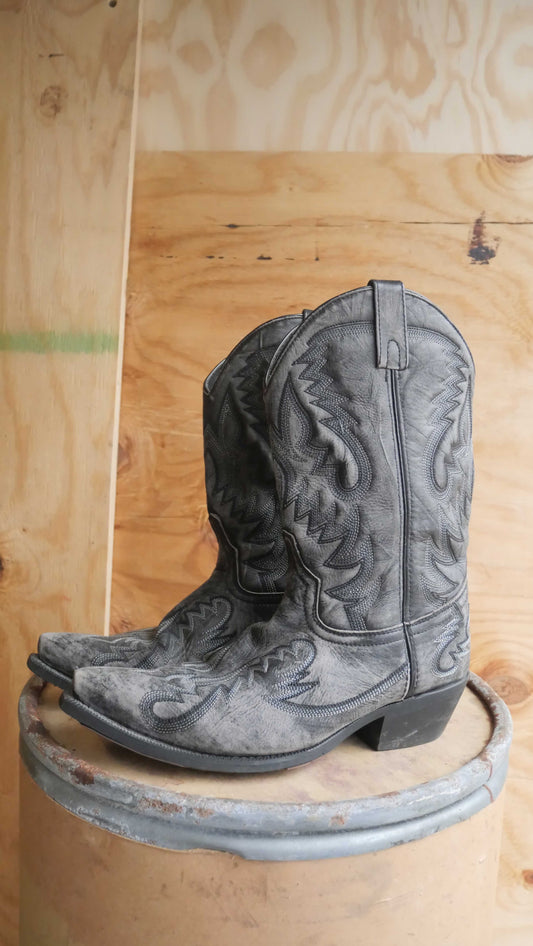 2000s Faded Black Cowboy Boots | 9.5