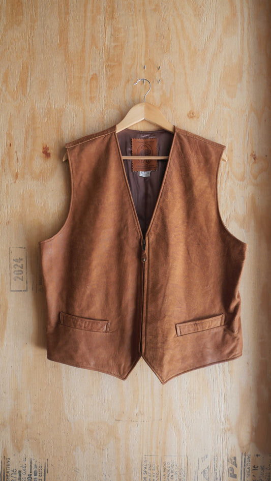 1990s Soft Leather Vest | L