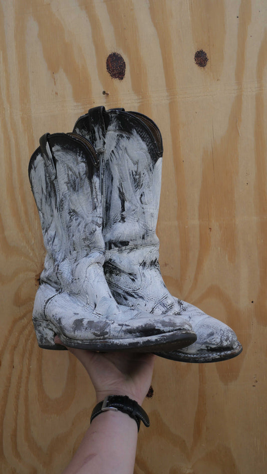 1990s Painted Cowboy Boots | 9.5