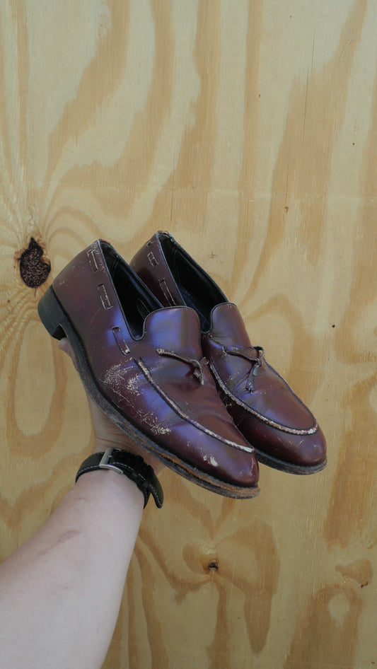 1990s Cherry Leather Loafers | 9.5