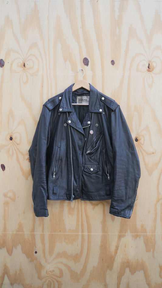 1980s Leather Biker Jacket | L