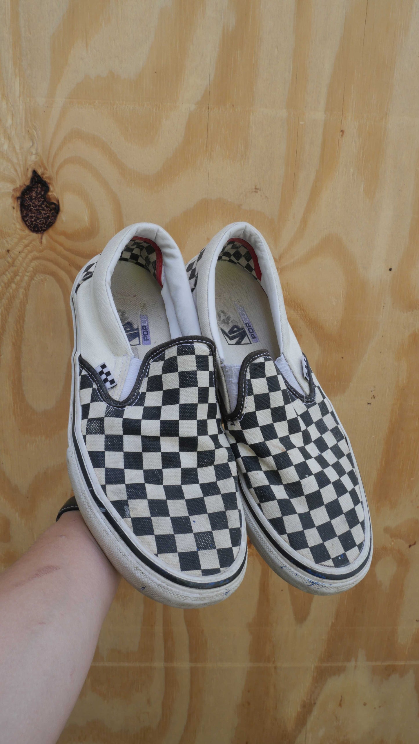 Checkered Slip On Vans | 10