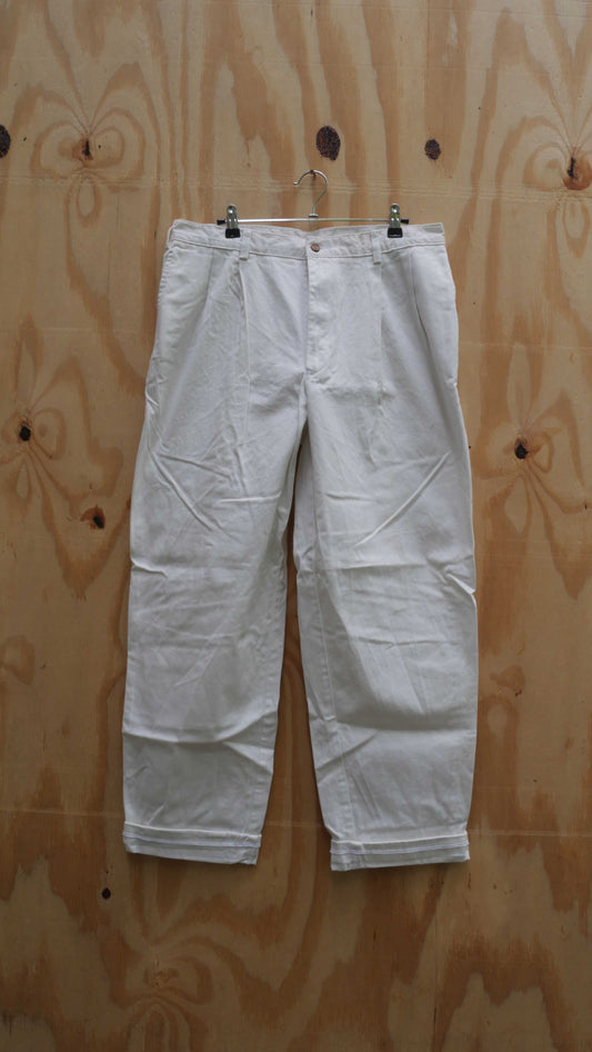 1990s Baggy White Chinos | 34