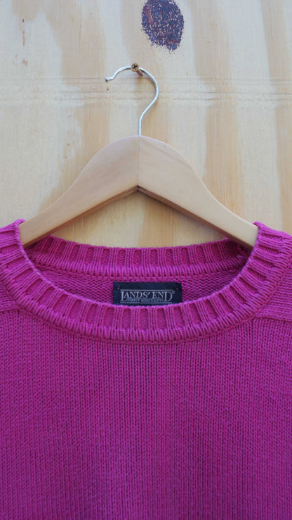 1990s Lands End Pink Sweater | M