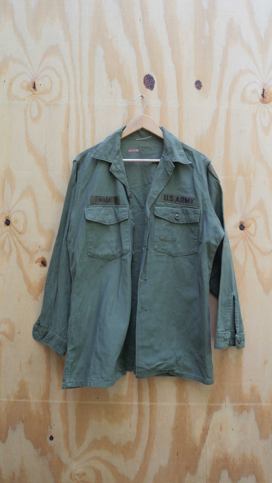 1980s Military Fatigue Shirt | L