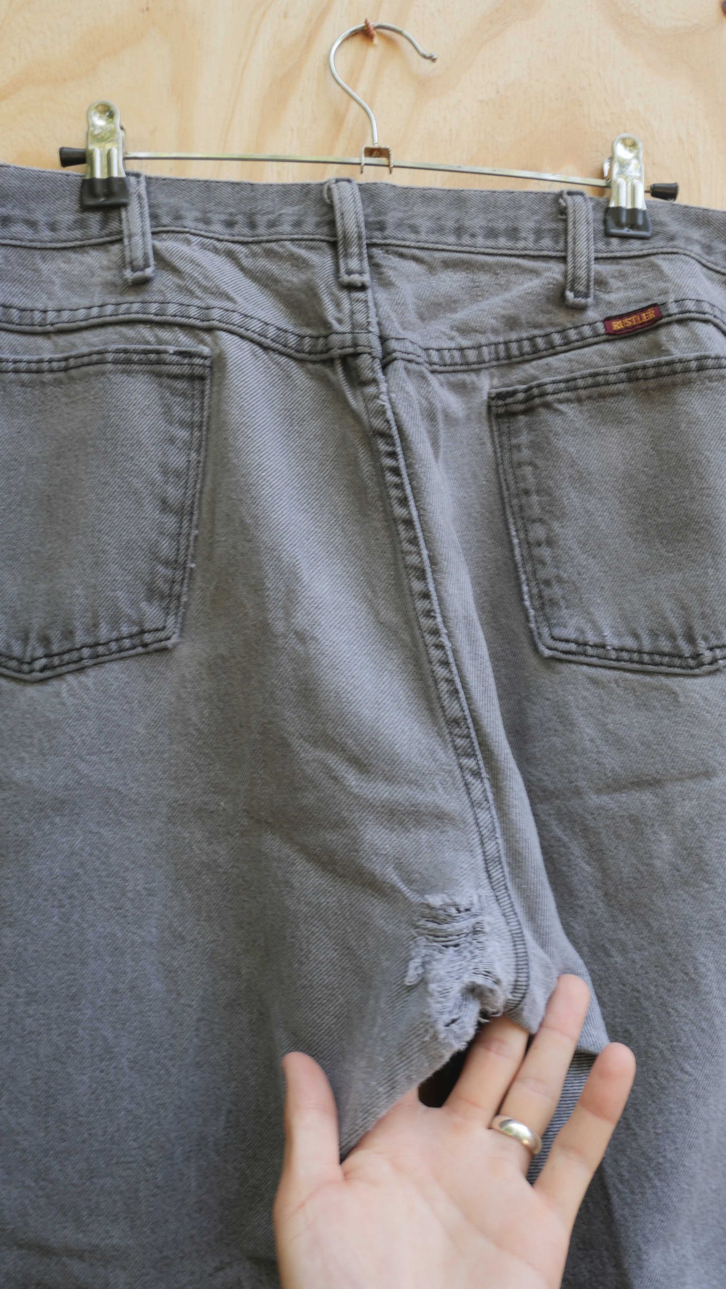 1990s Charcoal Rustler Denim | 36
