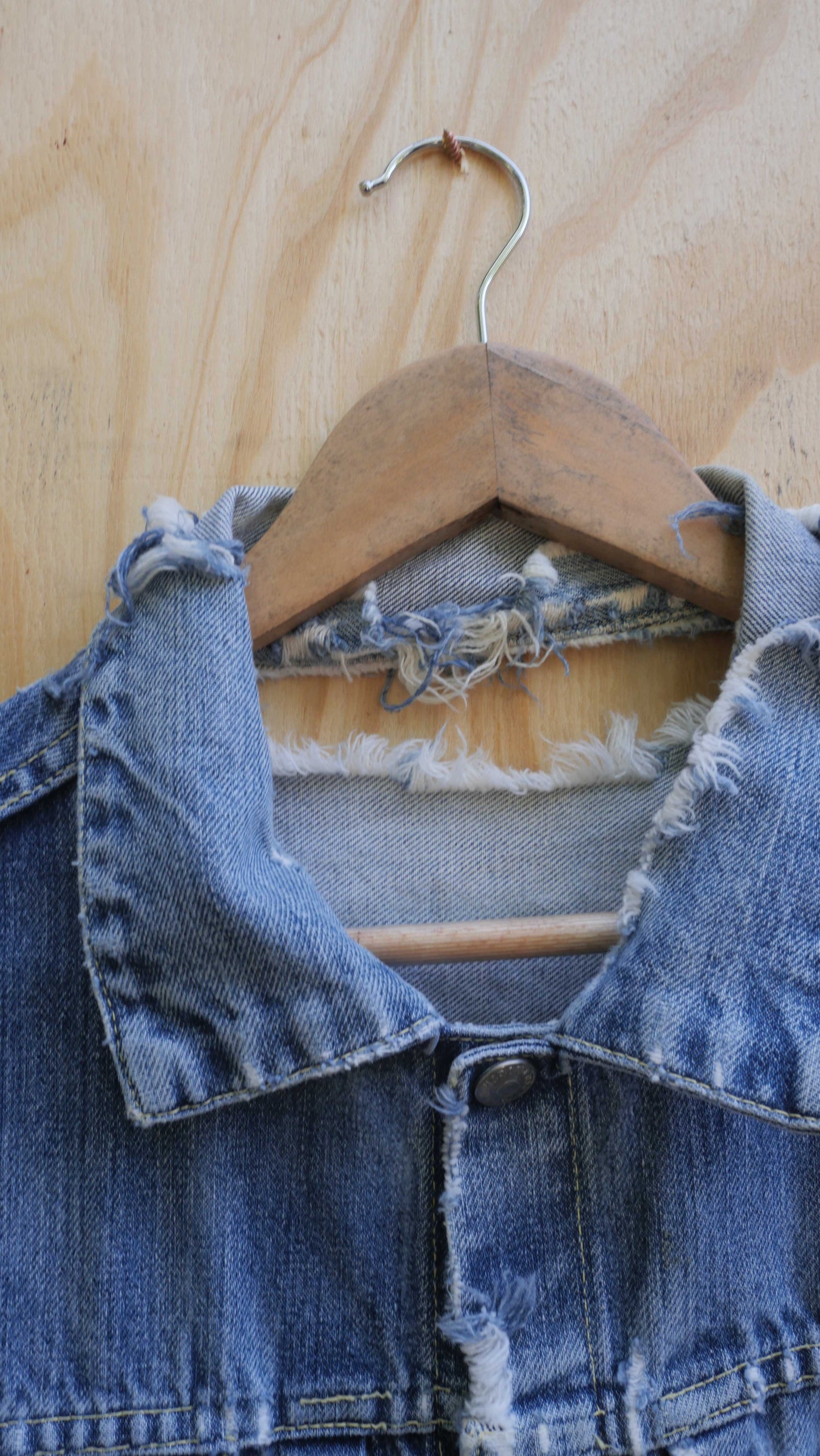 1970s Pleated Denim Cut Off | M