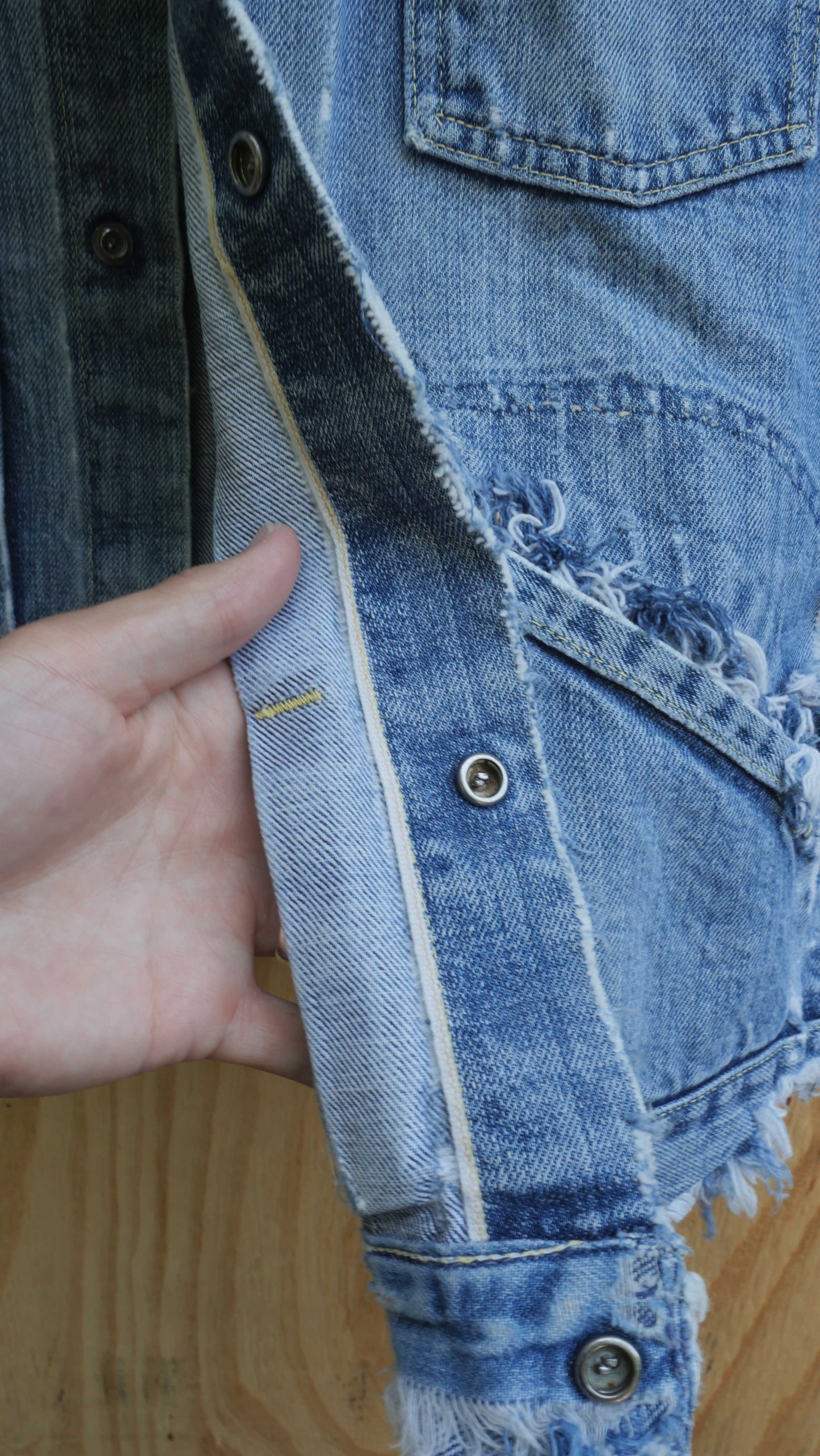 1970s Pleated Denim Cut Off | M