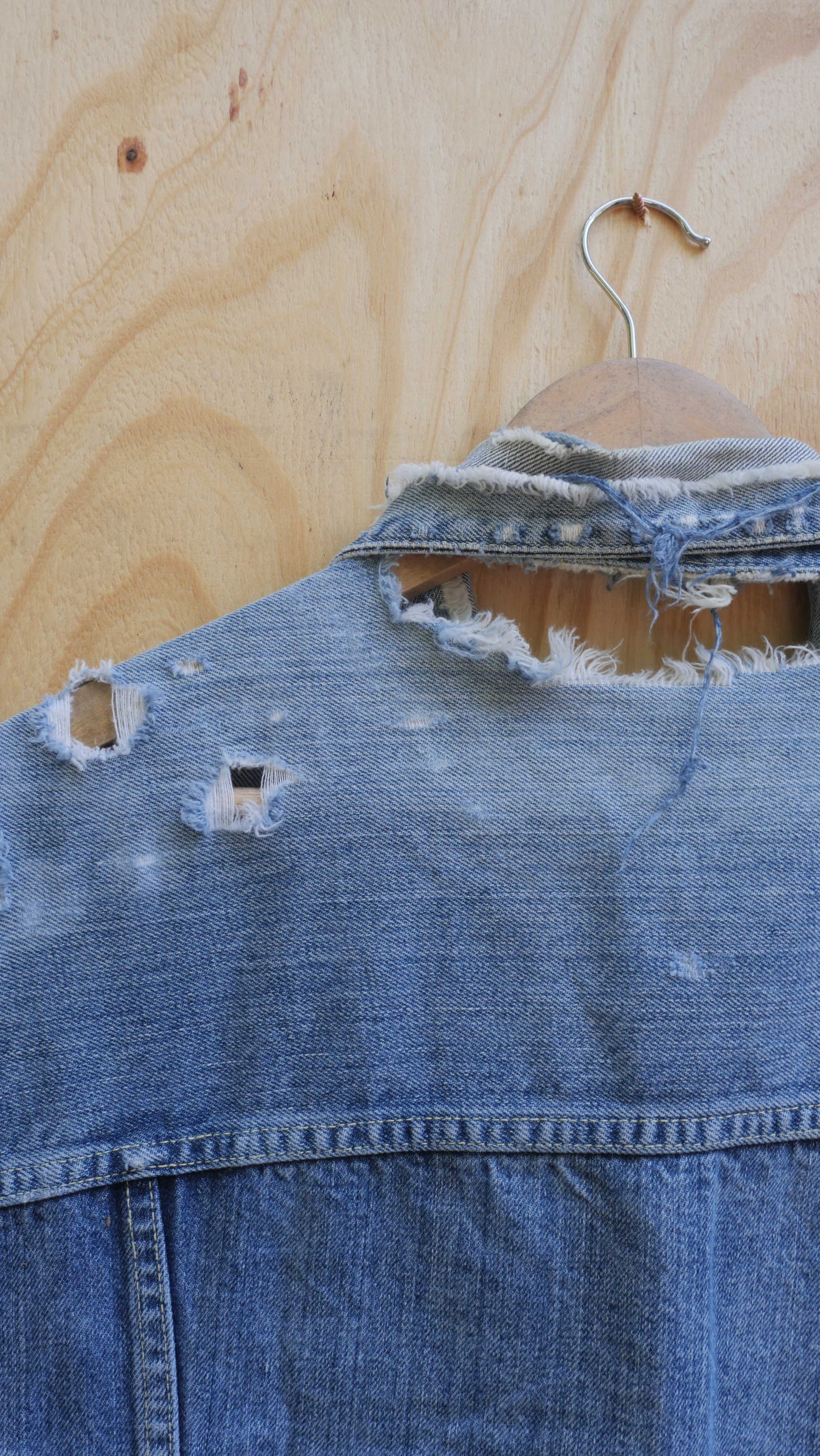 1970s Pleated Denim Cut Off | M
