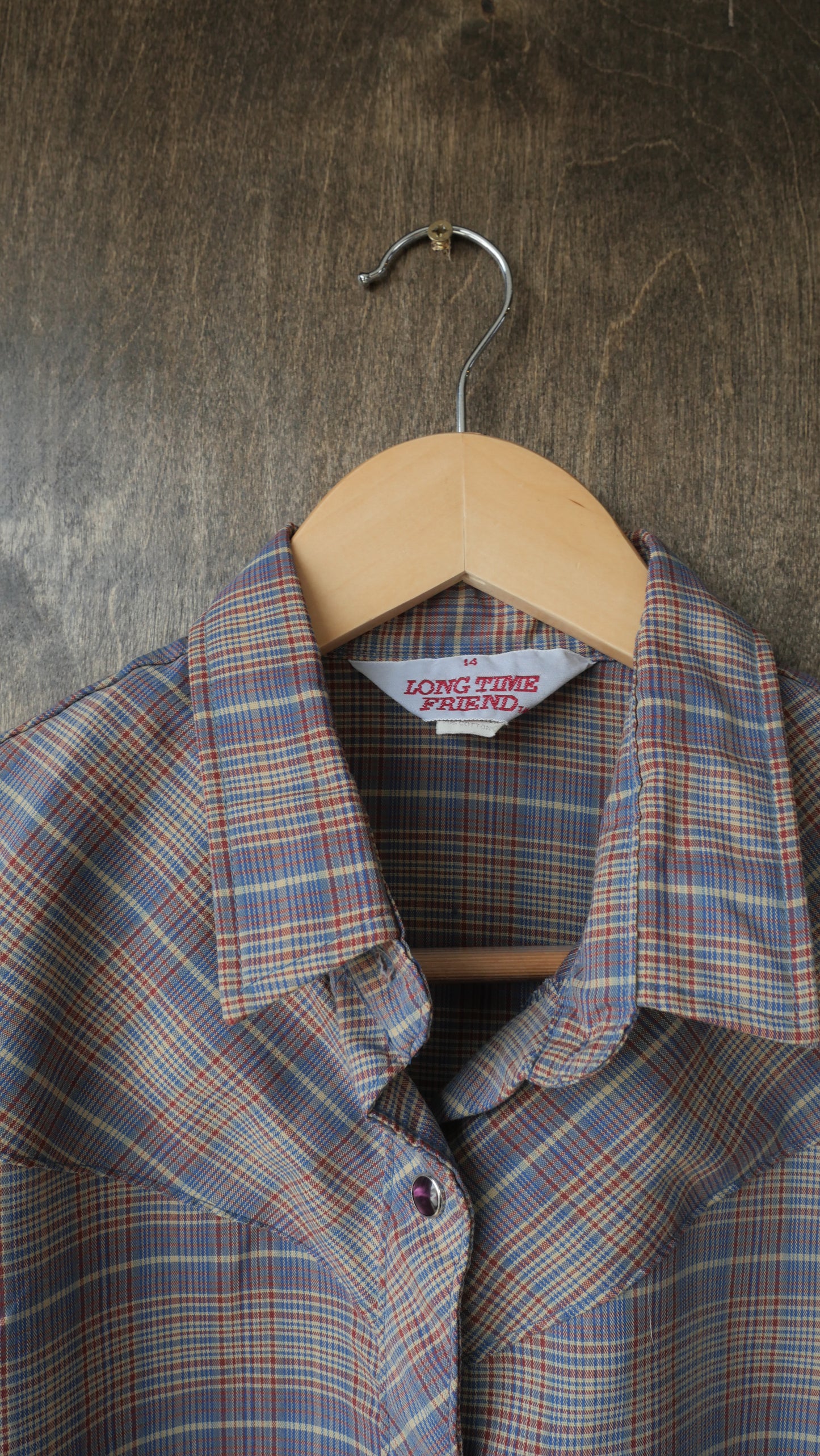 1970s Plaid Pearl Snap | S