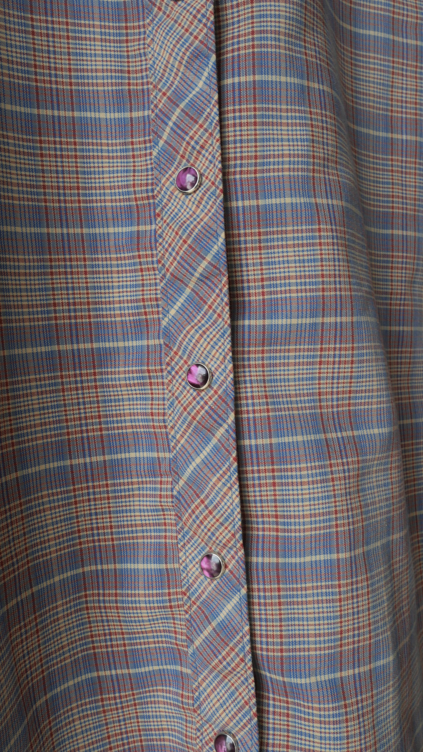 1970s Plaid Pearl Snap | S