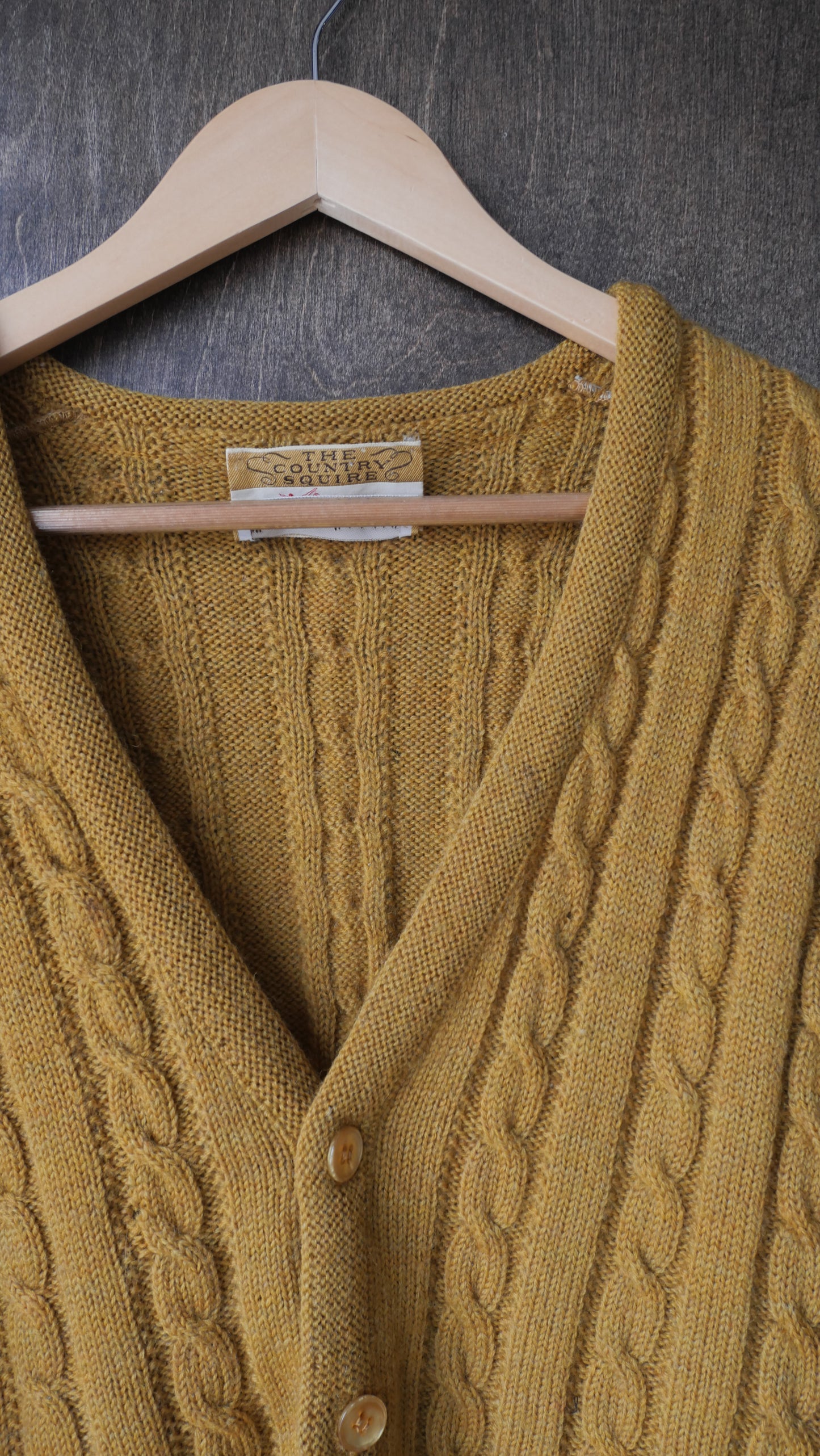1970s Wool Cable Knit Cardigan | L