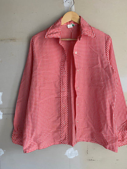 1970s Red Checkered Shirt | M