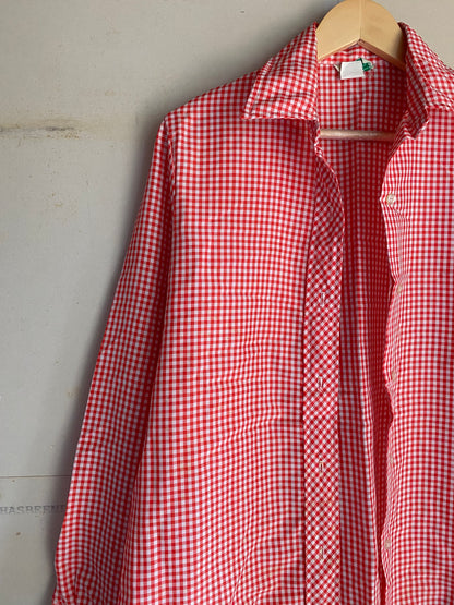 1970s Red Checkered Shirt | M