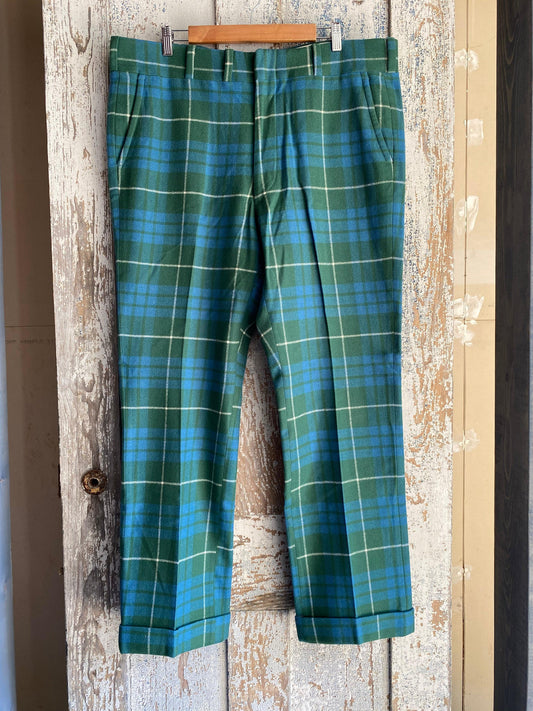 1970s Plaid Wool Slacks | 40