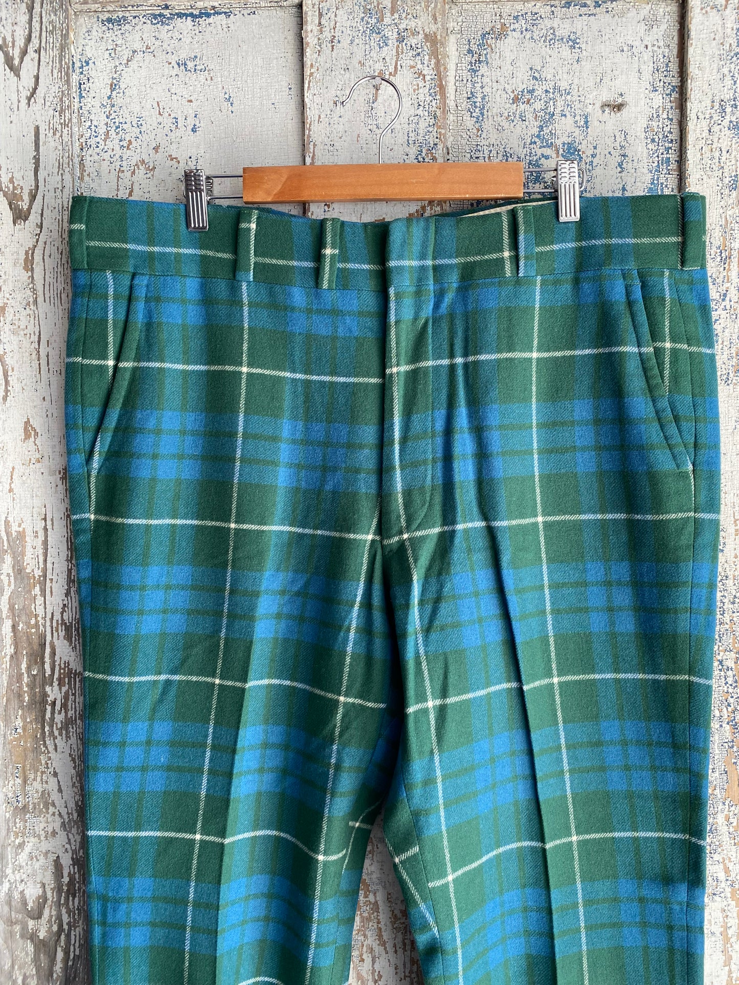 1970s Plaid Wool Slacks | 40