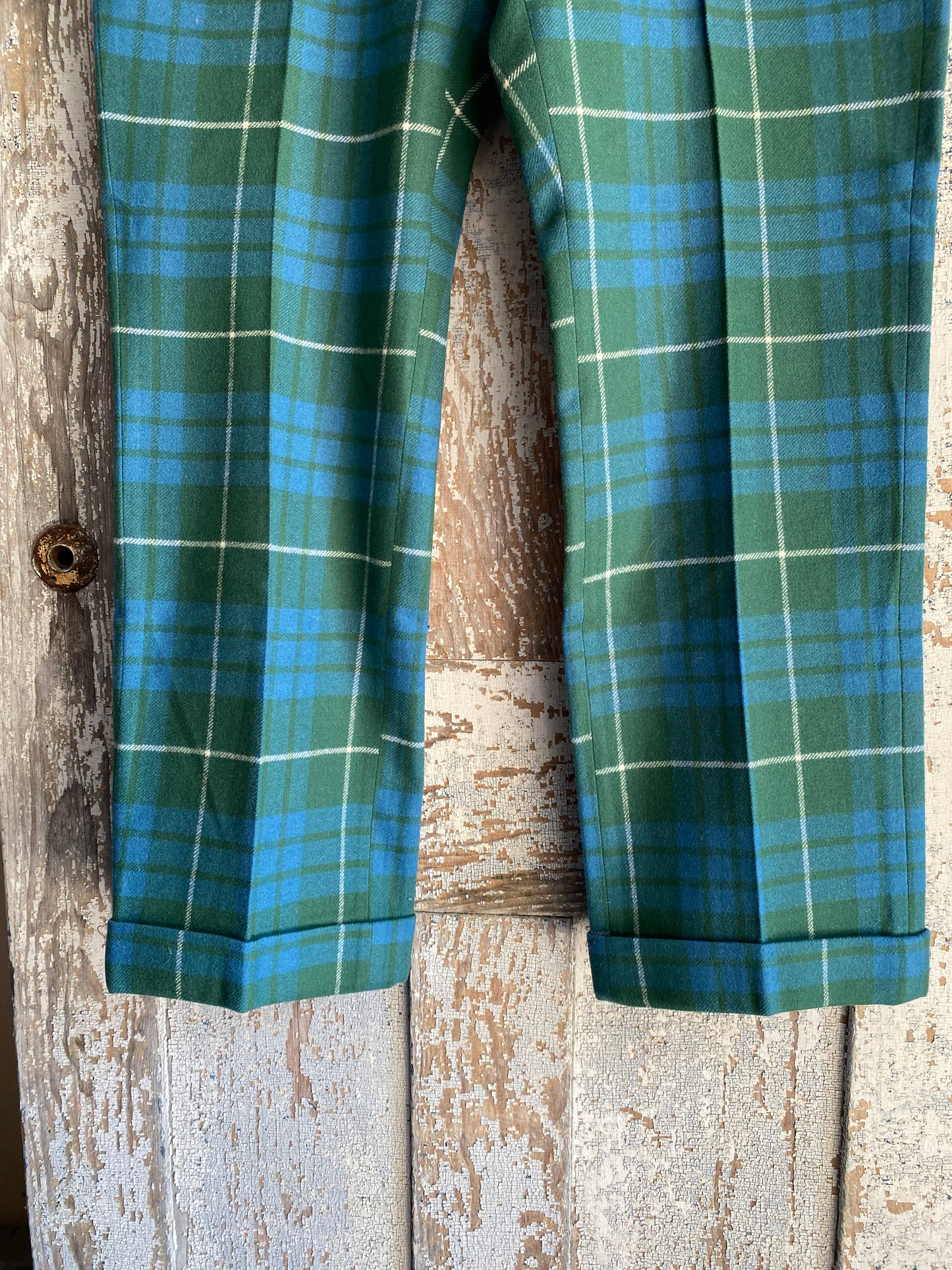 1970s Plaid Wool Slacks | 40