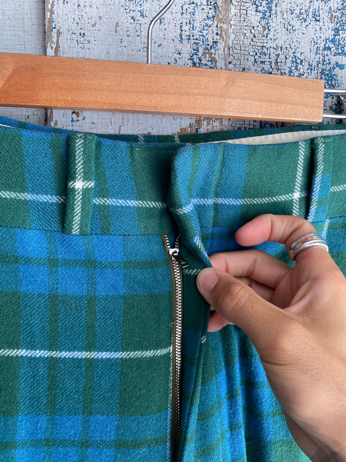 1970s Plaid Wool Slacks | 40