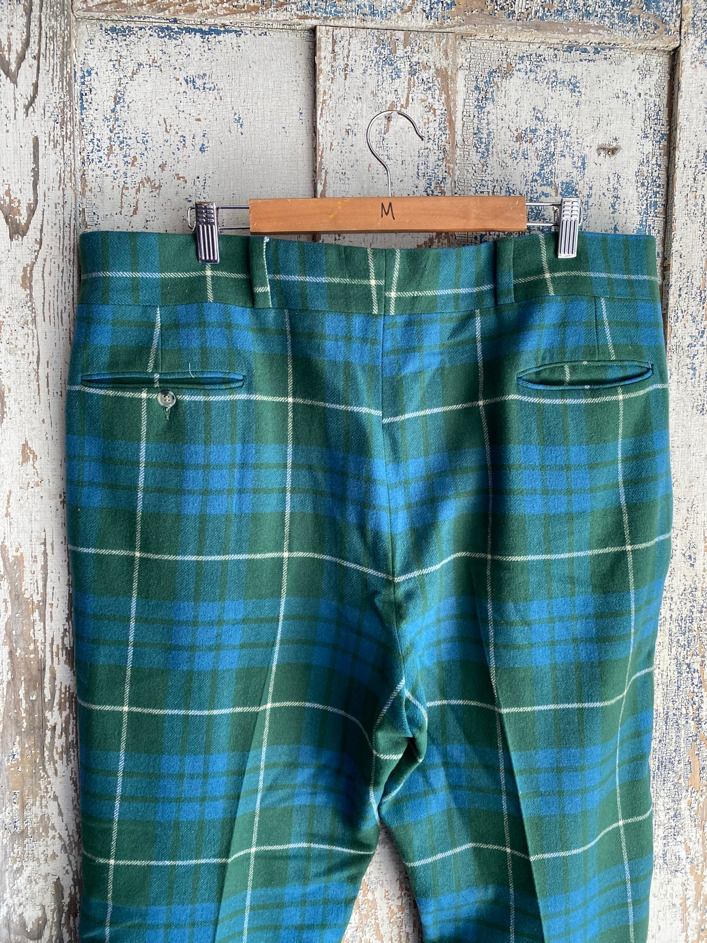 1970s Plaid Wool Slacks | 40