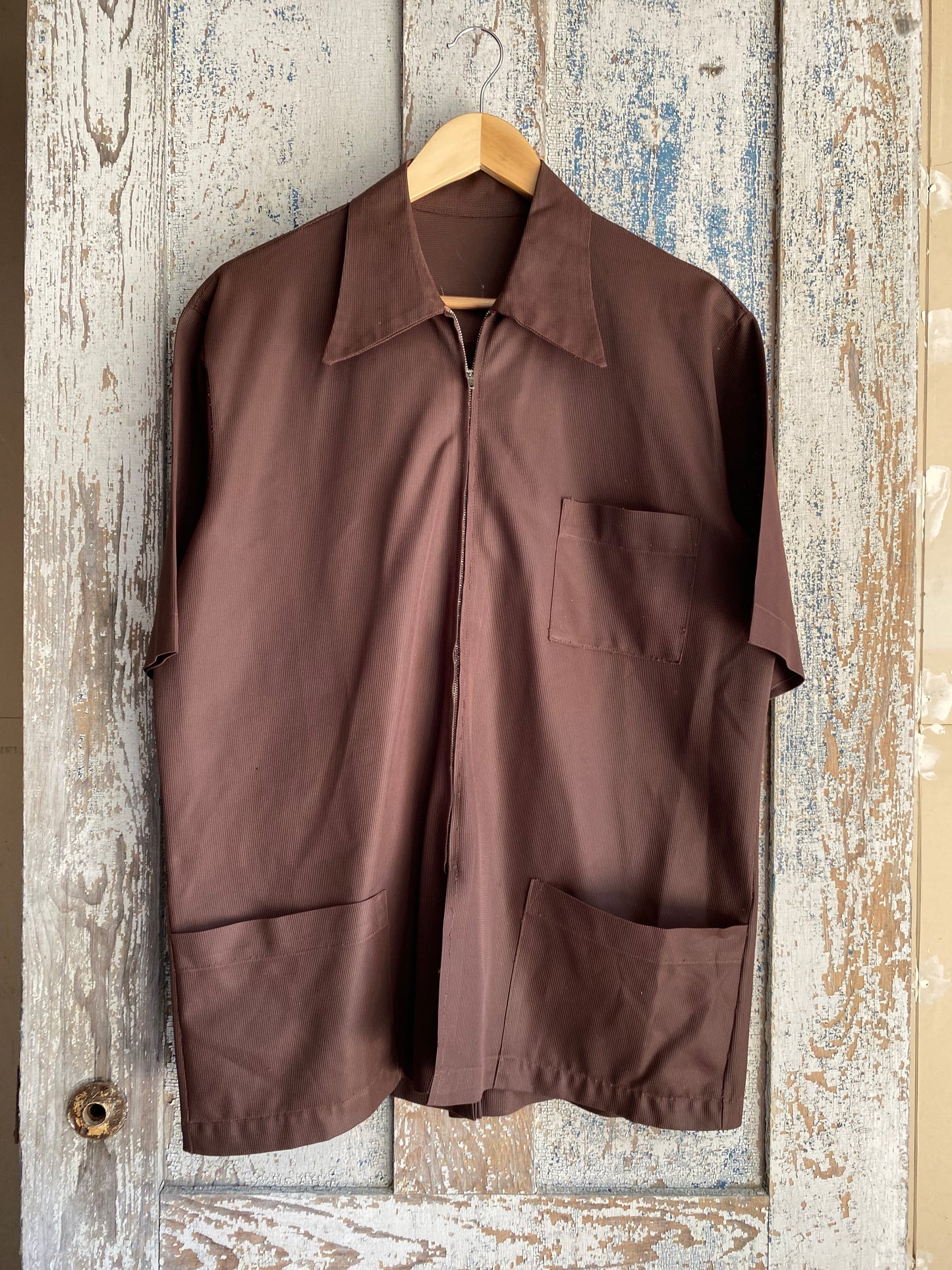 1970s Zip Up Shirt | L