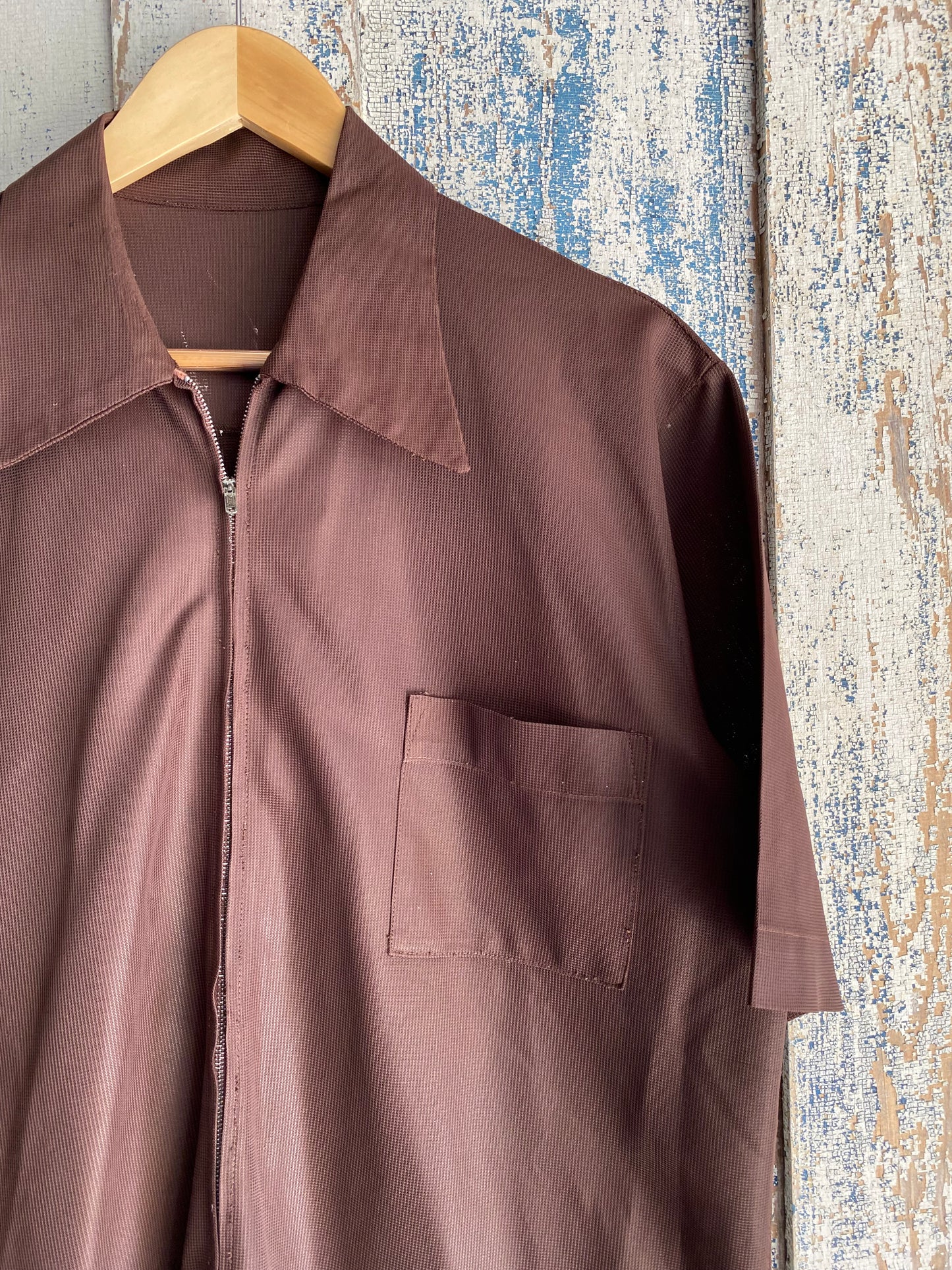 1970s Zip Up Shirt | L